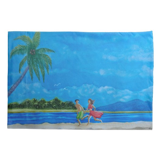 Spaß beim Sonnenlauf Kissenbezug (Rückseite)