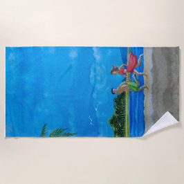 Spaß beim Sonnenlauf Strandtuch