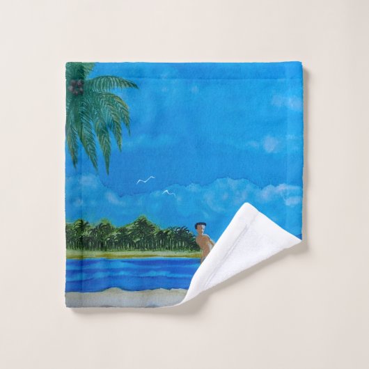 Spaß beim Sonnenlauf Waschlappen (Waschlappen)