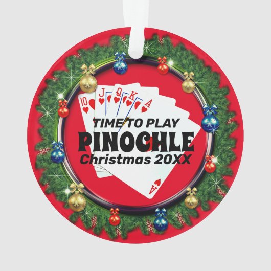 Spaß beim Spielen Pinochle Weihnachten Ornament (Rückseite)