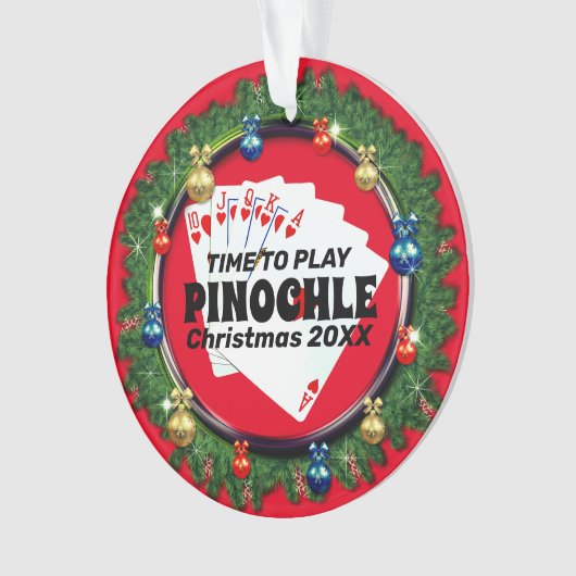 Spaß beim Spielen Pinochle Weihnachten Ornament (Vorderseite)