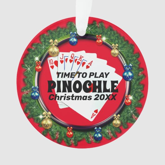 Spaß beim Spielen Pinochle Weihnachten Ornament (Vorderseite)