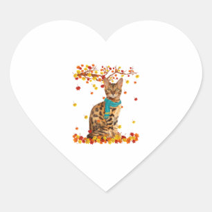 Spaß Bengalischer Erntedank Herbstkatzengeschenke Herz-Aufkleber