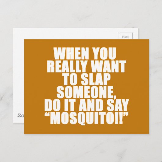 Spaß-BERATUNG MOSQUITO SLAP JEMANDER LACHT Q Postkarte (Vorne/Hinten)