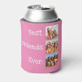 Spaß Beste Freunde jedes Zitats 3 FotoCollage Rosa Dosenkühler (Kanne Rückseite)