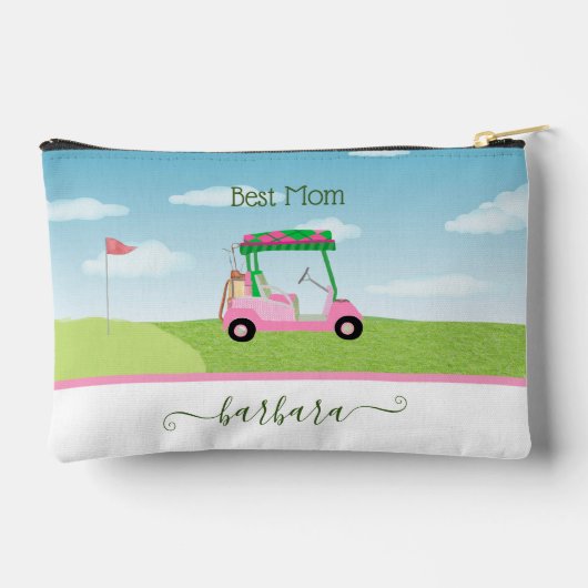 Spaß Beste Mama Rosa Golfplatz Personalisierter Na Zubehörtasche (Rückseite)