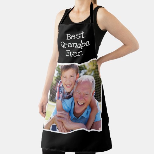 Spaß Beste Opa je Foto Personalisiert Schwarz Schürze (InSitu)