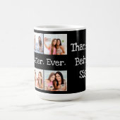 Spaß Beste Schwester je Foto Collage Schwarz und W Kaffeetasse (Mittel)