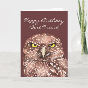 Spaß Bester Freund Altes Geburtstag Burrowing Owl Karte