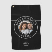 Spaß Bester Freund von Par Foto Modernes Schwarz-w Golfhandtuch (Vorderseite)