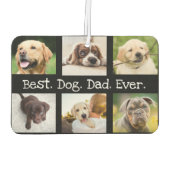 Spaß Bester Hund Vater je 6 FotoCollage Schwarz-we Autolufterfrischer (Rückseite)