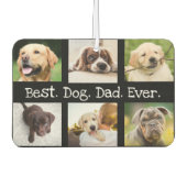 Spaß Bester Hund Vater je 6 FotoCollage Schwarz-we Autolufterfrischer (Vorderseite)