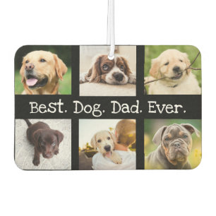 Spaß Bester Hund Vater je 6 FotoCollage Schwarz-we Autolufterfrischer