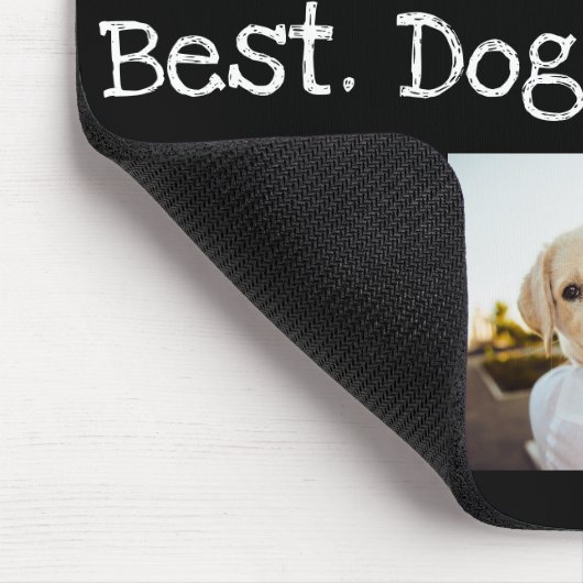Spaß Bester Hund Vater je 6 FotoCollage Schwarz-we Mousepad (Ecke)