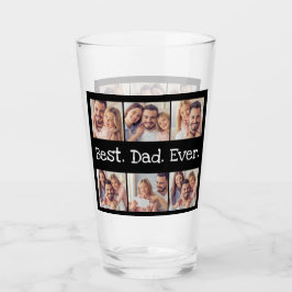 Spaß Bester Vater je 6 FotoCollage Schwarz und Wei Glas