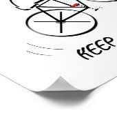 Spaß Bicyclist Design mit "Behalt On Pedaling"-Tex Poster (Ecke)