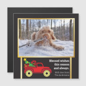 Spaß Billboard Stil 🎄 festliches Foto Weihnachten Magnetkarte (Vorne/Hinten)