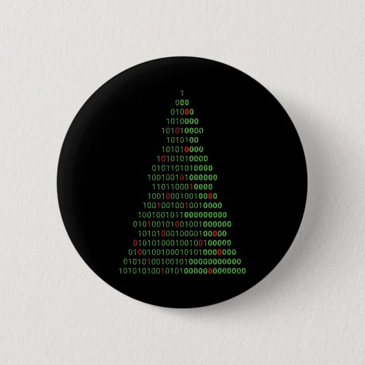 Spaß Binary Christmas Tree Computer Programmierer Button (Vorderseite)