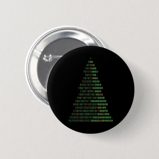 Spaß Binary Christmas Tree Computer Programmierer Button (Vorne & Hinten)