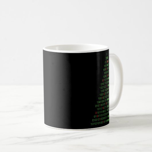 Spaß Binary Christmas Tree Computer Programmierer  Kaffeetasse (VorderseiteRechts)