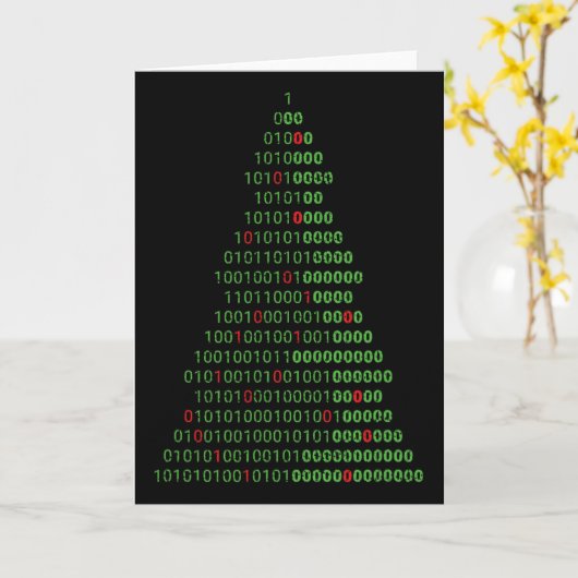 Spaß Binary Christmas Tree Computer Programmierer Karte (Gelbe Blume)