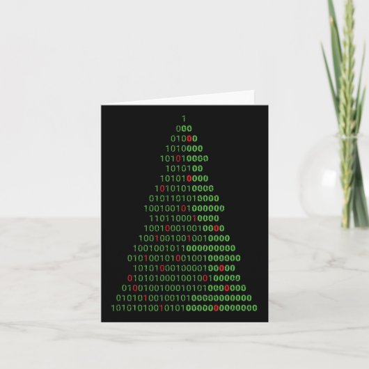 Spaß Binary Christmas Tree Computer Programmierer Karte (Vorderseite)