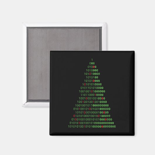 Spaß Binary Christmas Tree Computer Programmierer  Magnet (Vorderseite/Rückseite)
