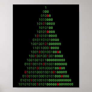 Spaß Binary Christmas Tree Computer Programmierer Poster
