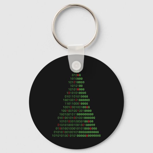 Spaß Binary Christmas Tree Computer Programmierer Schlüsselanhänger (Vorderseite)