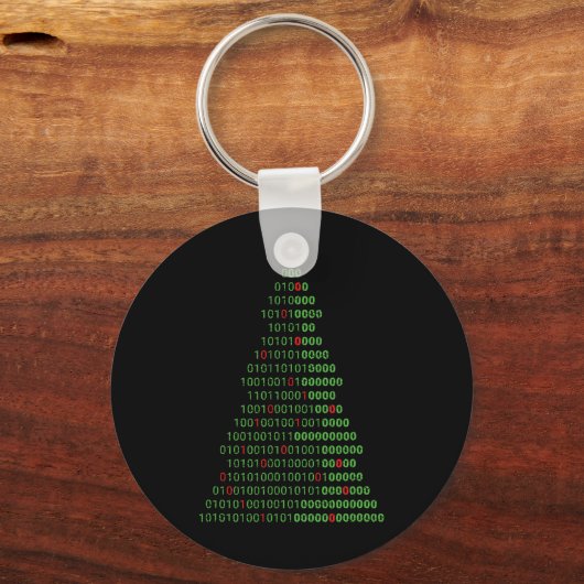 Spaß Binary Christmas Tree Computer Programmierer Schlüsselanhänger (Vorderseite)