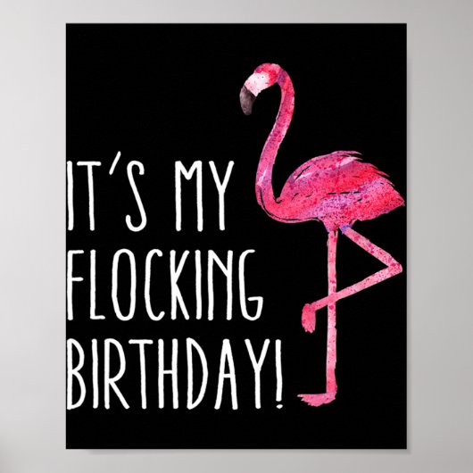 Spaß Birthday Männer Frauen Pink Watercolor Flamin Poster (Vorne)