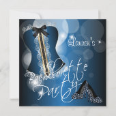 Spaß-Blau-Junggeselinnen-Abschied Einladung (Vorderseite)