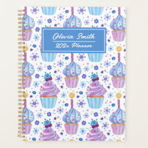 Spaß Blau und Lila Schnee und Cup Kuchen Planner Planer