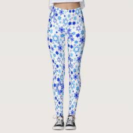 Spaß-blaue Davidssterne Feiertags-gelegentliches Leggings
