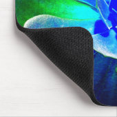 Spaß-blaue und grüne Kunst-Blume Mousepad (Ecke)