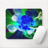 Spaß-blaue und grüne Kunst-Blume Mousepad (Mit Mouse)
