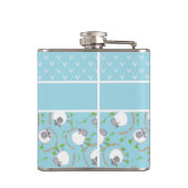 Spaß-blaue und weiße kundenspezifische angesagte flachmann (Rückseite)