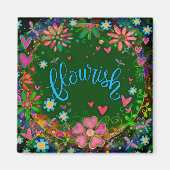 Spaß Blühe Grüne Blüte Moderne Inspirivity Magnet (Vorne)