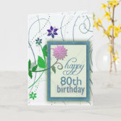 Spaß Blume glücklich 80. Geburtstag Karte (Gelbe Blume)