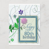 Spaß Blume glücklich 80. Geburtstag Postkarte (Vorderseite)