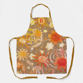 Spaß Blume Moderne Mit Monogramm Inspiritivität Schürze (Vorderseite)