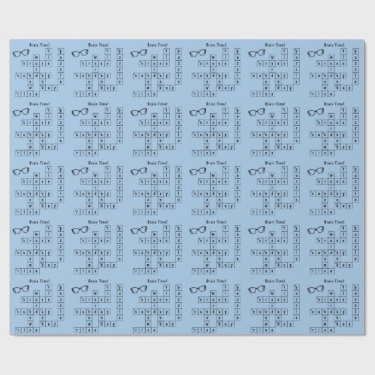 Spaß "Brain Time!" Crossword Sonnenbrille Art Geschenkpapier (Flach)