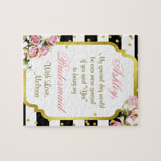 Spaß-Brautjungfern-Glitzer-Blume versteckte Puzzle (Horizontal)