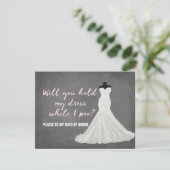 Spaß Bride | Bridesmaid Einladung (Stehend Vorderseite)