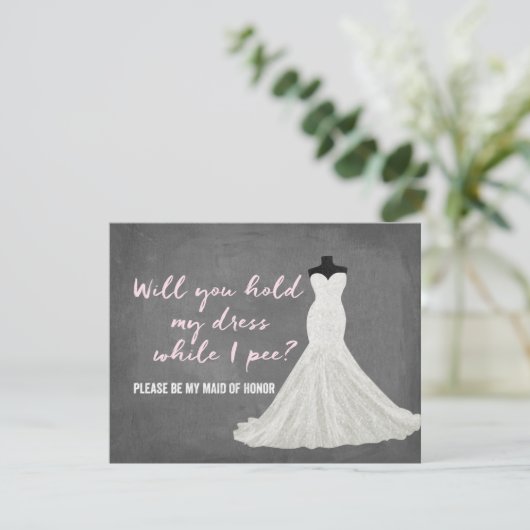 Spaß Bride | Bridesmaid Einladung (Stehend Vorderseite)