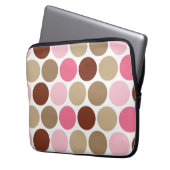 Spaß Brown u. rosa Tupfen-Muster-Laptop-Hülse Laptopschutzhülle (Vorderseite Links)