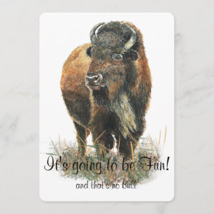 Spaß-Büffel-Bison-Tier-Tierpark-Feier Einladung