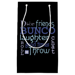 Spaß Bunco Untergrundbahn-Kunst-Typografie-blaues Kleine Geschenktüte