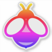 Spaß bunt Biene einfaches Design Aufkleber (Vorderseite)