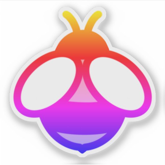 Spaß bunt Biene einfaches Design Aufkleber (Vorderseite)